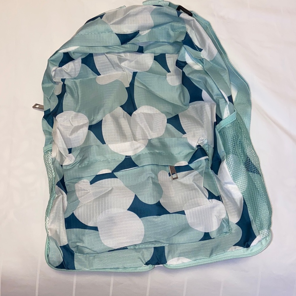 Brand new Packable Backpack Mint Green Blue Pattern Spring Summer
